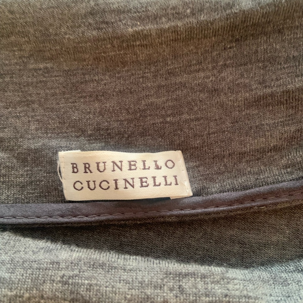 Brunello Cucinelli Gray Asymmetrical Sheath Dress - Picture 6 of 6